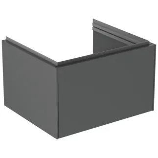 IDEAL STANDARD CONCA - Waschtisch-Unterschrank 600x505x370 mm in anthrazit matt lackiert, 1 Schublade - Grifflos, Vollauszug, Push-to-open, SoftClosing, Vormontiert, Nachhaltig gewonnenes Holz #T4577Y2 - Anthrazit matt