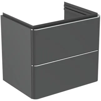 IDEAL STANDARD ADAPTO / STRADA II - Waschtisch-Unterschrank 570x417x490 mm in anthrazit matt lackiert, 2 Schubladen - Push-to-open, SoftClosing, Vormontiert, Nachhaltig gewonnenes Holz #T4300Y2 - Anthrazit matt