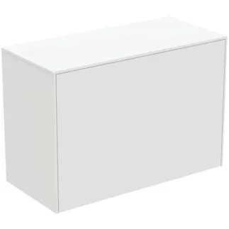IDEAL STANDARD CONCA - Waschtisch-Unterschrank 802x373x550 mm in weiß matt lackiert, 2 Schubladen - Grifflos, Vollauszug, Push-to-open, SoftClosing, Vormontiert, Nachhaltig gewonnenes Holz #T4318Y1 - Weiß matt