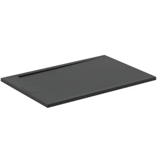 IDEAL STANDARD ULTRA FLAT S I.LIFE - Rechteck-Brausewanne 1200x900x30 mm in jet black - Antibakteriel, Rutschhemmende Oberfläche, Barrierefrei, gemäß DIN 18040, Zuschneidbar, Reparierbar, 30 mm Höhe #T5221FV - Schiefer