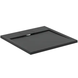 IDEAL STANDARD ULTRA FLAT S I.LIFE - Quadratische Brausewanne 700x700x30 mm in jet black - Antibakteriel, Rutschhemmende Oberfläche, Barrierefrei, gemäß DIN 18040, Zuschneidbar, Reparierbar, 30 mm Höhe #T5246FV - Schiefer