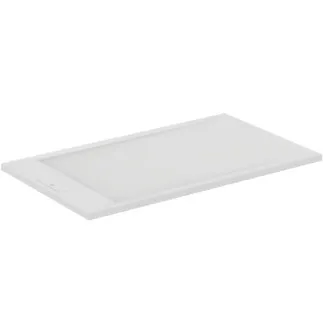 IDEAL STANDARD ULTRA FLAT S I.LIFE - Rechteck-Brausewanne 1200x700x30 mm in carraraweiß - Antibakteriel, Rutschhemmende Oberfläche, Barrierefrei, gemäß DIN 18040, Zuschneidbar, Reparierbar, 30 mm Höhe #T5233FR - Carraraweiß
