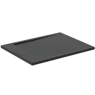 IDEAL STANDARD ULTRA FLAT S I.LIFE - Rechteck-Brausewanne 900x700x30 mm in jet black - Antibakteriel, Rutschhemmende Oberfläche, Barrierefrei, gemäß DIN 18040, Zuschneidbar, Reparierbar, 30 mm Höhe #T5237FV - Schiefer