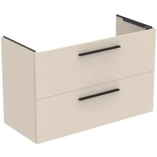 IDEAL STANDARD I.LIFE A - Waschtisch-Unterschrank 1000x440x630 mm in sandbeige matt, 2 Schubladen - SoftClosing, Vormontiert, Nachhaltig gewonnenes Holz #T5257NF - Sandbeige