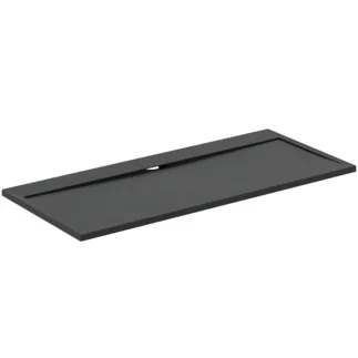 IDEAL STANDARD ULTRA FLAT S I.LIFE - Rechteck-Brausewanne 1800x800x30 mm in jet black - Antibakteriel, Rutschhemmende Oberfläche, Barrierefrei, gemäß DIN 18040, Zuschneidbar, Reparierbar, 30 mm Höhe #T5236FV - Schiefer