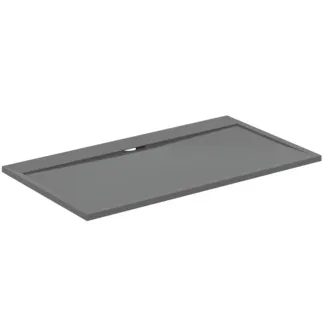 IDEAL STANDARD ULTRA FLAT S I.LIFE - Rechteck-Brausewanne 1600x900x30 mm in quarzgrau - Antibakteriel, Rutschhemmende Oberfläche, Barrierefrei, gemäß DIN 18040, Zuschneidbar, Reparierbar, 30 mm Höhe #T5226FS - Quarzgrau