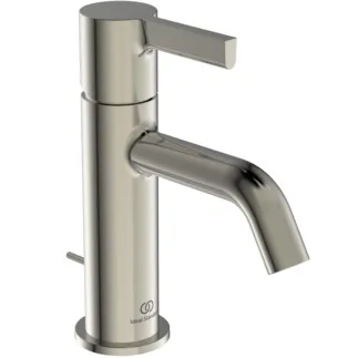 IDEAL STANDARD JOY - Waschtischarmatur 48x159x168 mm, 110 mm vertikaler Abstand bis Mitte Auslauf in silver storm, 5 l/min (3 bar), mit Ablaufgarnitur - EasyFix, Strahlregler, Verdeckter Strahlregler, Durchflussbegrenzer, EPD, FirmaFlow, PVD Technologie #BC775GN - Edelstahl
