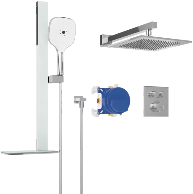 VILLEROY BOCH Universal Taps & Fittings Duschsystem für Wandmontage, Chrom #TVZ00010400061