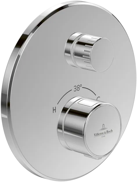 VILLEROY BOCH Universal Taps & Fittings Unterputz-Thermostat mit Einwege-Mengenregulierung für Dusche Rund, Chrom #TVS00003800061