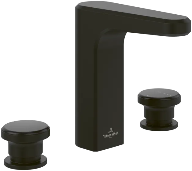VILLEROY BOCH Vea Dreiloch-Waschtischarmatur ohne Ablaufgarnitur, Matt Black #TVW117003002K5