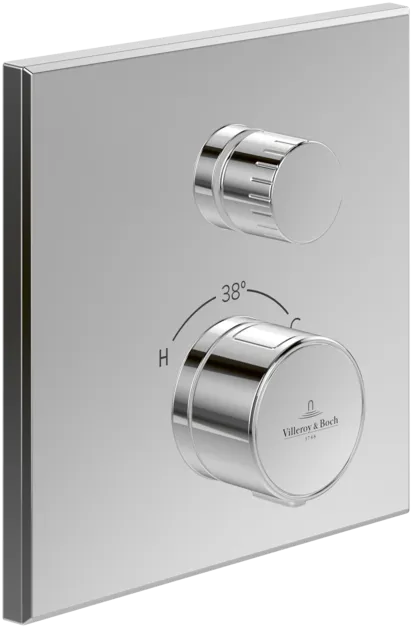VILLEROY BOCH Universal Taps & Fittings Unterputz-Thermostat mit Einwege-Mengenregulierung für Dusche Eckig, Chrom #TVS00003900061