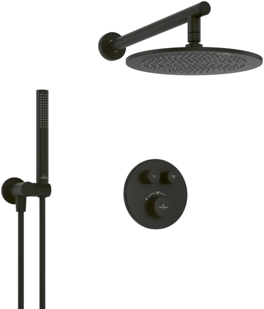 VILLEROY BOCH Universal Taps & Fittings Duschsystem für Wandmontage, Matt Black #TVZ000105000K5