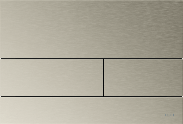 TECE TECEsquare II Metall WC-Betätigungsplatte für Zweimengentechnik, mit farbiger Oberfläche, Nickel cool gebürstet (mit Anti-Fingerprint) #9240850