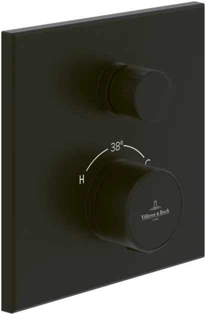 VILLEROY BOCH Universal Taps & Fittings Unterputz-Thermostat mit Einwege-Mengenregulierung für Dusche Eckig, Matt Black #TVS000039000K5