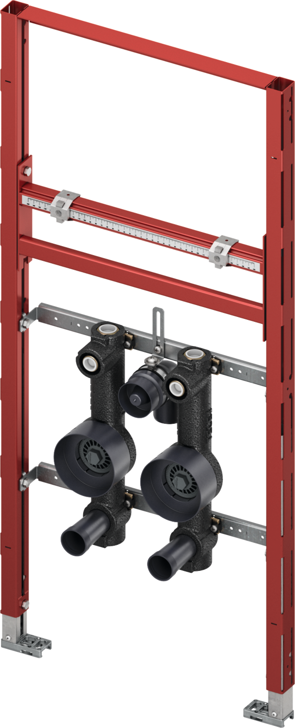 TECE TECEprofil Waschtischmodul inkl. zwei gedämmter und absperrbarer Montageblöcke, geeignet zur Aufnahme von Wasserzähler-Messkapseln mit Koax G 2", Bauhöhe 1120 mm #9310025
