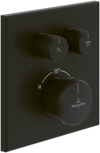 VILLEROY BOCH Vea Unterputz-Thermostat mit Zweiwege-Mengenregulierung, Matt Black #TVS117002002K5