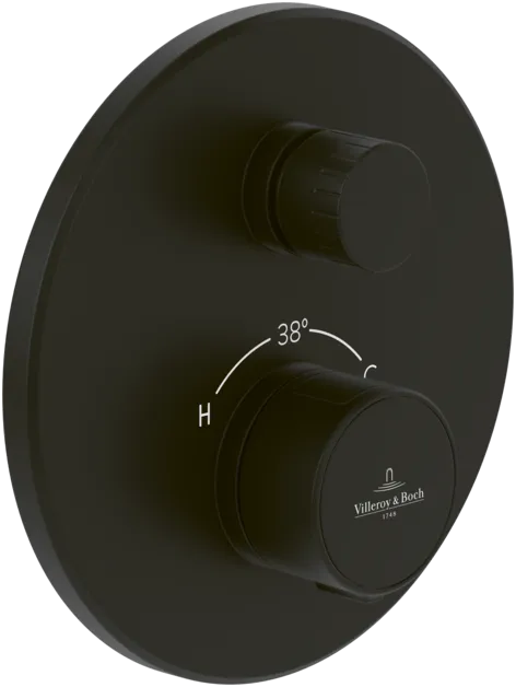 VILLEROY BOCH Universal Taps & Fittings Unterputz-Thermostat mit Einwege-Mengenregulierung für Dusche Rund, Matt Black #TVS000038000K5