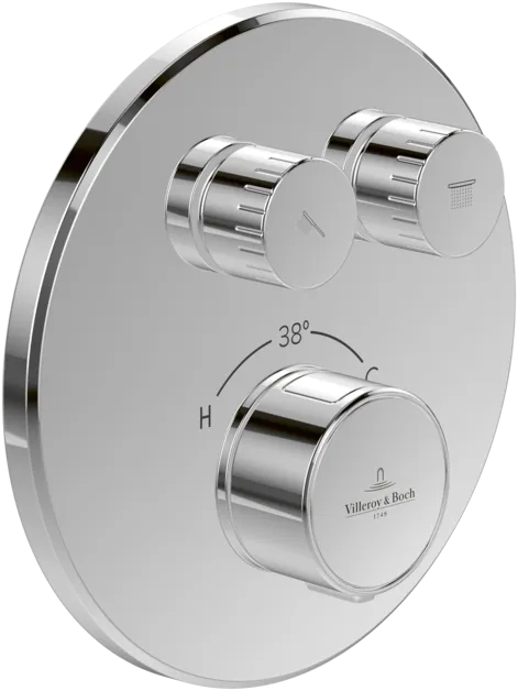VILLEROY BOCH Universal Taps & Fittings Unterputz-Thermostat mit Zweiwege-Mengenregulierung für Dusche Rund, Chrom #TVS00004000061