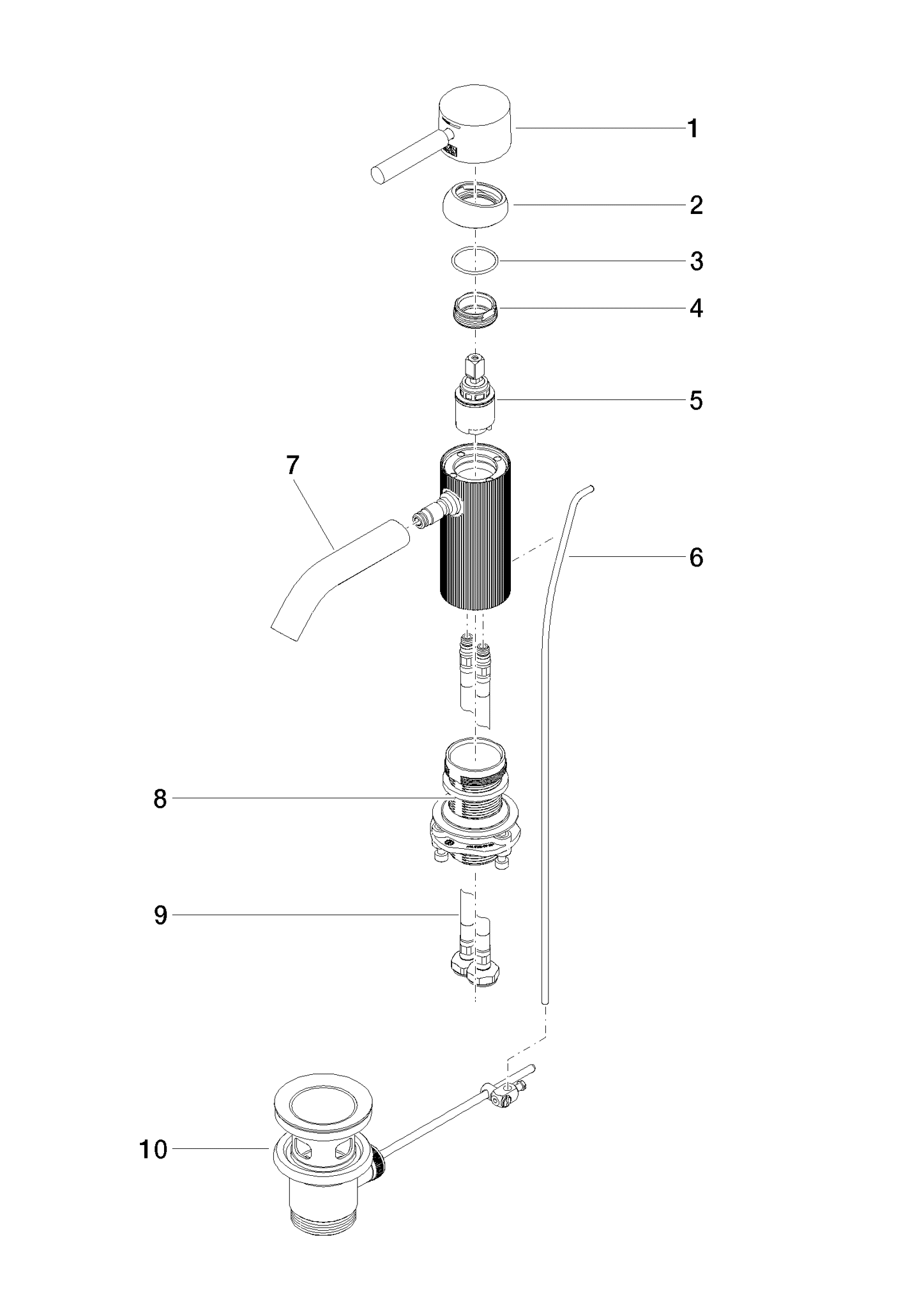 DORNBRACHT META Waschtisch-Einhandbatterie mit Ablaufgarnitur - Dark Bronze gebürstet (PVD) #33504660-43