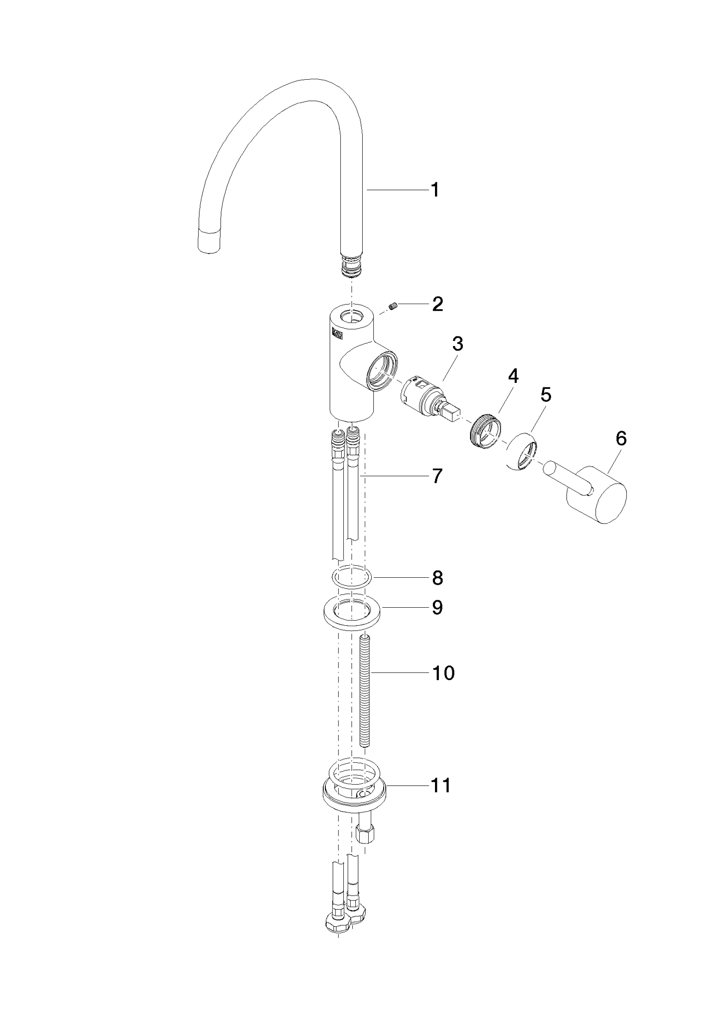 DORNBRACHT TARA BAR TAP Einhebelmischer - Dark Brass gebürstet (PVD) #33805888-39