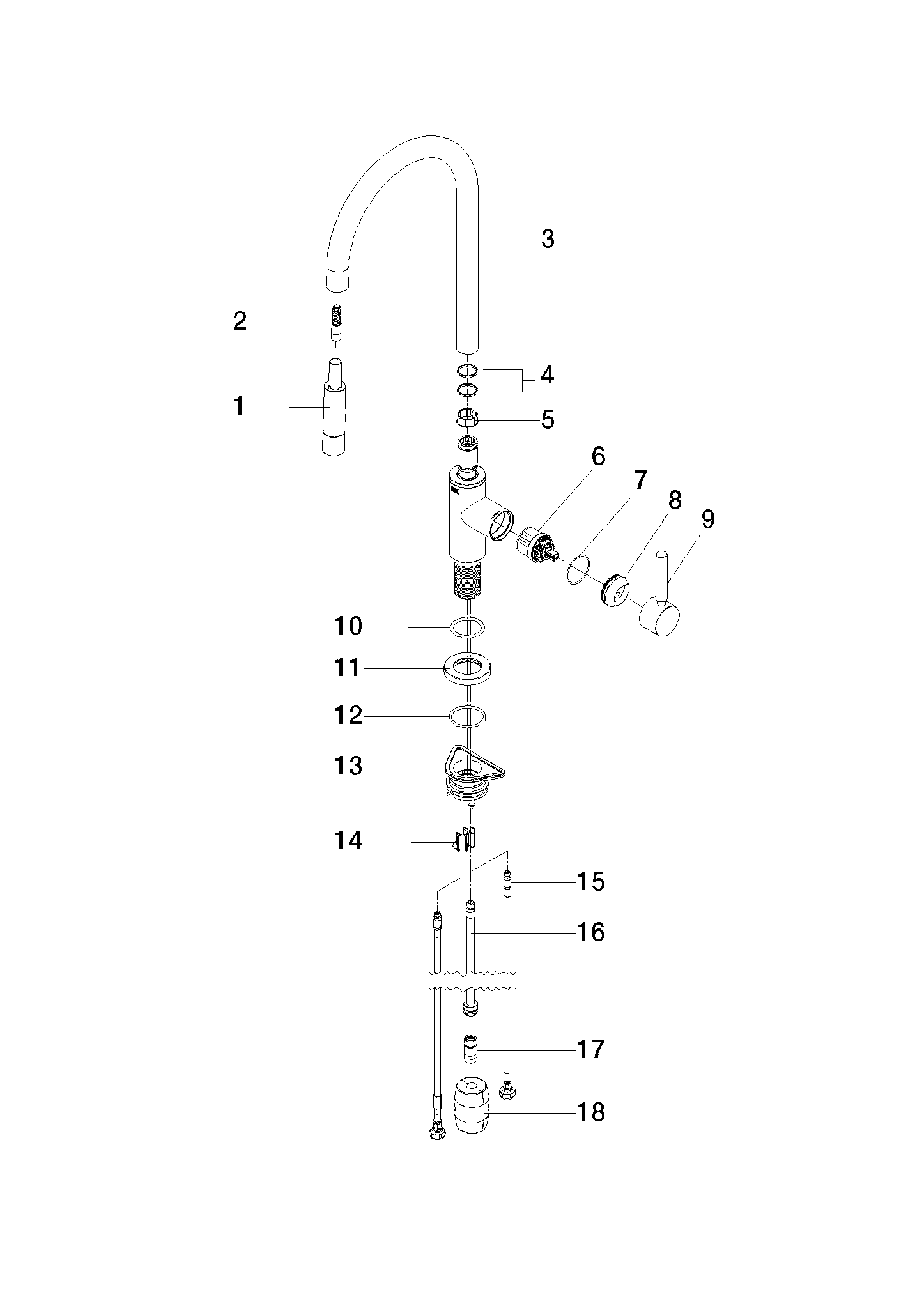 DORNBRACHT TARA Einhebelmischer Pull-down mit Brausefunktion - Dark Brass gebürstet (PVD) #33870888-39