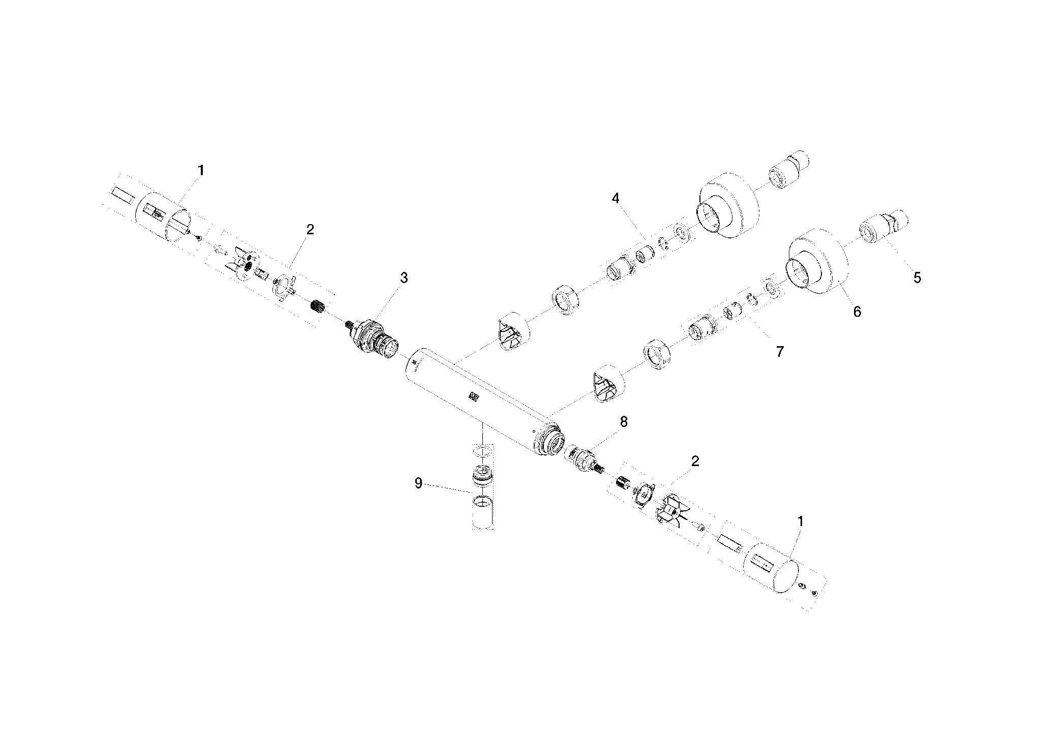DORNBRACHT Brause-Thermostat für Wandmontage - Champagne gebürstet (22kt Gold) #34444979-46