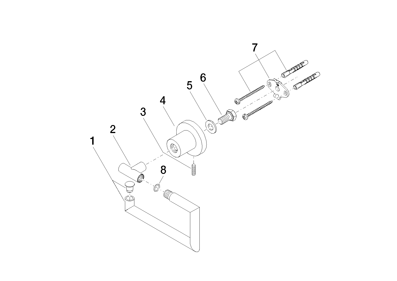 DORNBRACHT TARA Papierrollenhalter ohne Deckel - Dark Bronze gebürstet (PVD) #83500892-43
