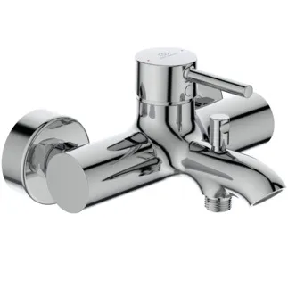 IDEAL STANDARD CERALINE - Badearmatur AP 207x187x111 mm, 168 mm vertikaler Abstand bis Mitte Auslauf in chrom, 20.0 l/min (3 bar) - Verdeckter Strahlregler, Click-Technologie, EPD, SmartShine Oberfläche #BC199AA - Chrom