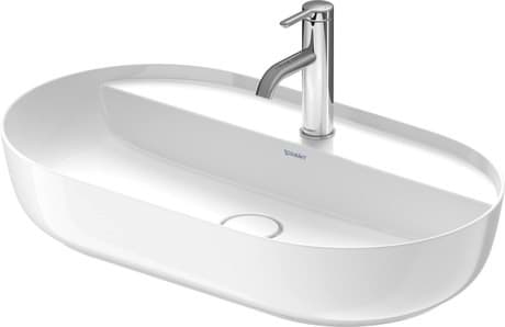 DURAVIT Aufsatzbecken 038070 Design by Cecilie Manz #0380700000 - p Farbe 00, Weiß Hochglanz, Anzahl Waschplätze: 1 Mitte, Anzahl Hahnlöcher pro Waschplatz: 1 Mitte, Rückwand glasiert: Nein 700 x 400 mm
