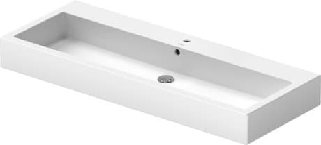 DURAVIT Waschtisch 045412 Design by Duravit #04541200001 - p Farbe 00, Weiß Hochglanz, Anzahl Waschplätze: 1 Mitte, Anzahl Hahnlöcher pro Waschplatz: 1 Mitte, Überlauf: Ja, Von unten glasiert 1200 x 470 mm