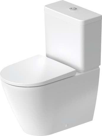 DURAVIT Stand WC für Kombination 200209 Design by Bertrand Lejoly #200209AC00 - © Farbe 00, Weiß Hochglanz, Spülwassermenge: 4,5 l, Abgang: waagerecht, Spülprinzip: Absauger, Längenverstellbar, Abgangsmaß für Vario-Ablaufbogen senkrecht: 155 mm - 225 mm, Abgangsmaß für Vario-Anschluss Set senkrecht/waagerecht: 70 mm - 170 mm 370 x 650 mm