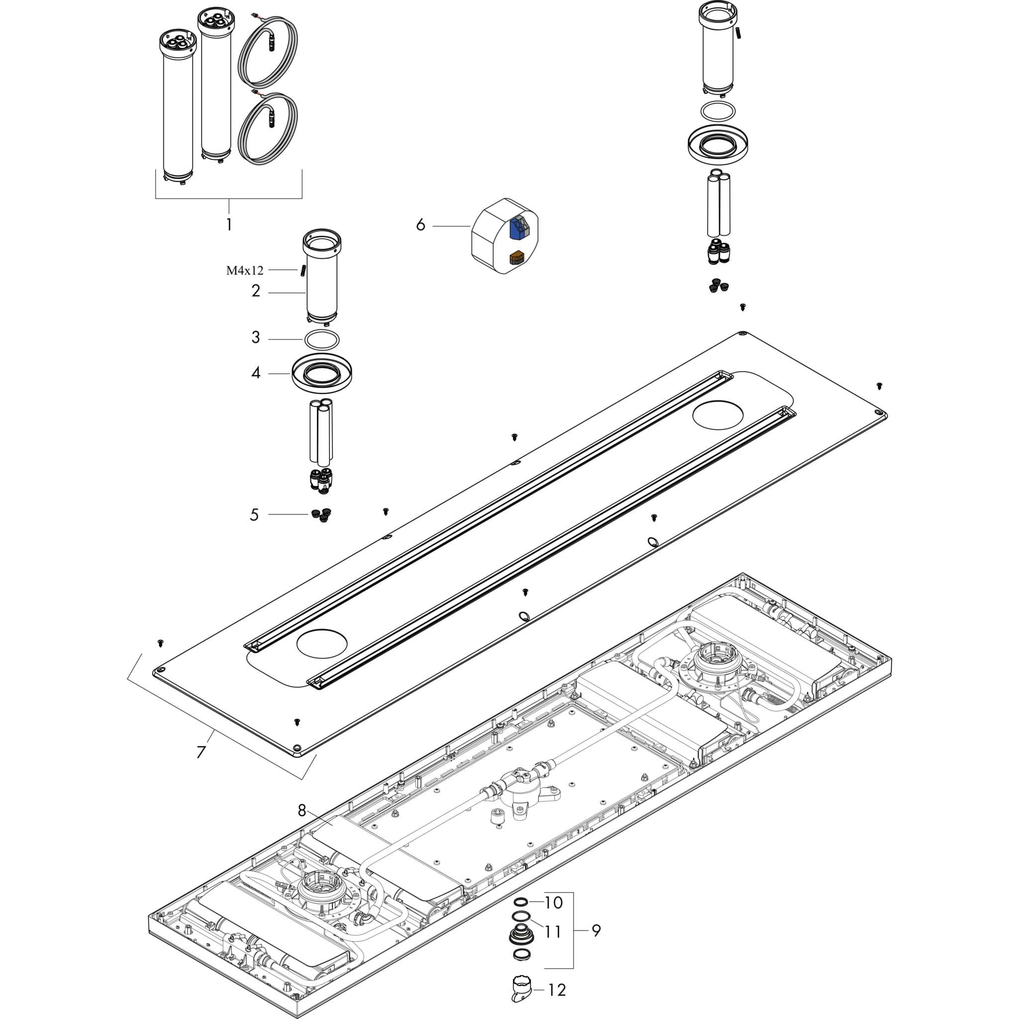 HANSGROHE AXOR ShowerSolutions ShowerHeaven 1200/300 4jet mit Lichtmodul 5000 K #12423800