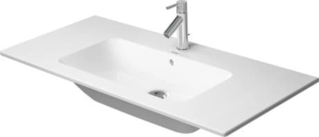 DURAVIT Waschtisch 233610 Design by Philippe Starck #233610AA60 - p Farbe AA, Weiß Hochglanz, DuraShield, Anzahl Waschplätze: 1 Mitte, Anzahl Hahnlöcher pro Waschplatz: 1 Mitte 1030 x 490 mm