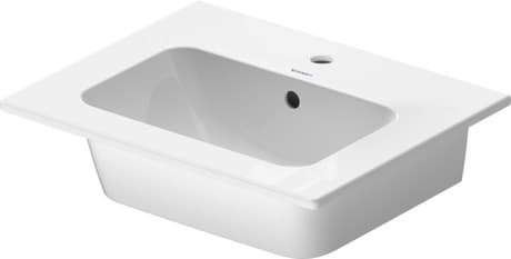 DURAVIT Waschtisch 233653 Design by Philippe Starck #23365300601 - p Farbe AA, Weiß Hochglanz, DuraShield, Anzahl Waschplätze: 1 Mitte, Anzahl Hahnlöcher pro Waschplatz: 1 Mitte 530 x 430 mm
