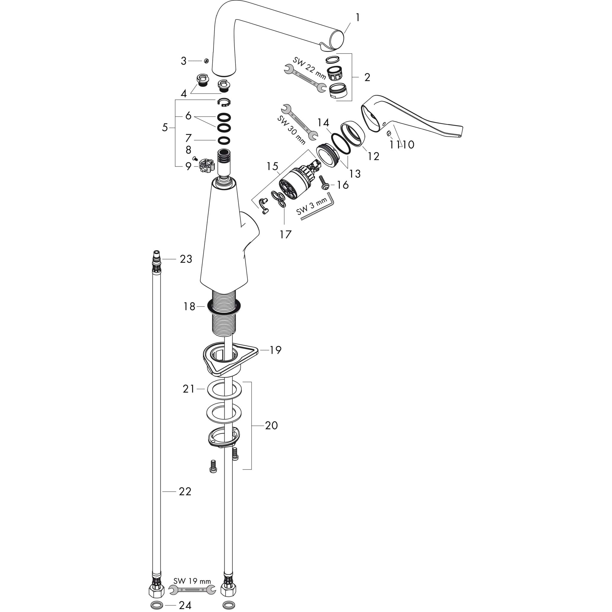 HANSGROHE Metris M71 Einhebel-Küchenmischer 320, EcoSmart, 1jet #14782000