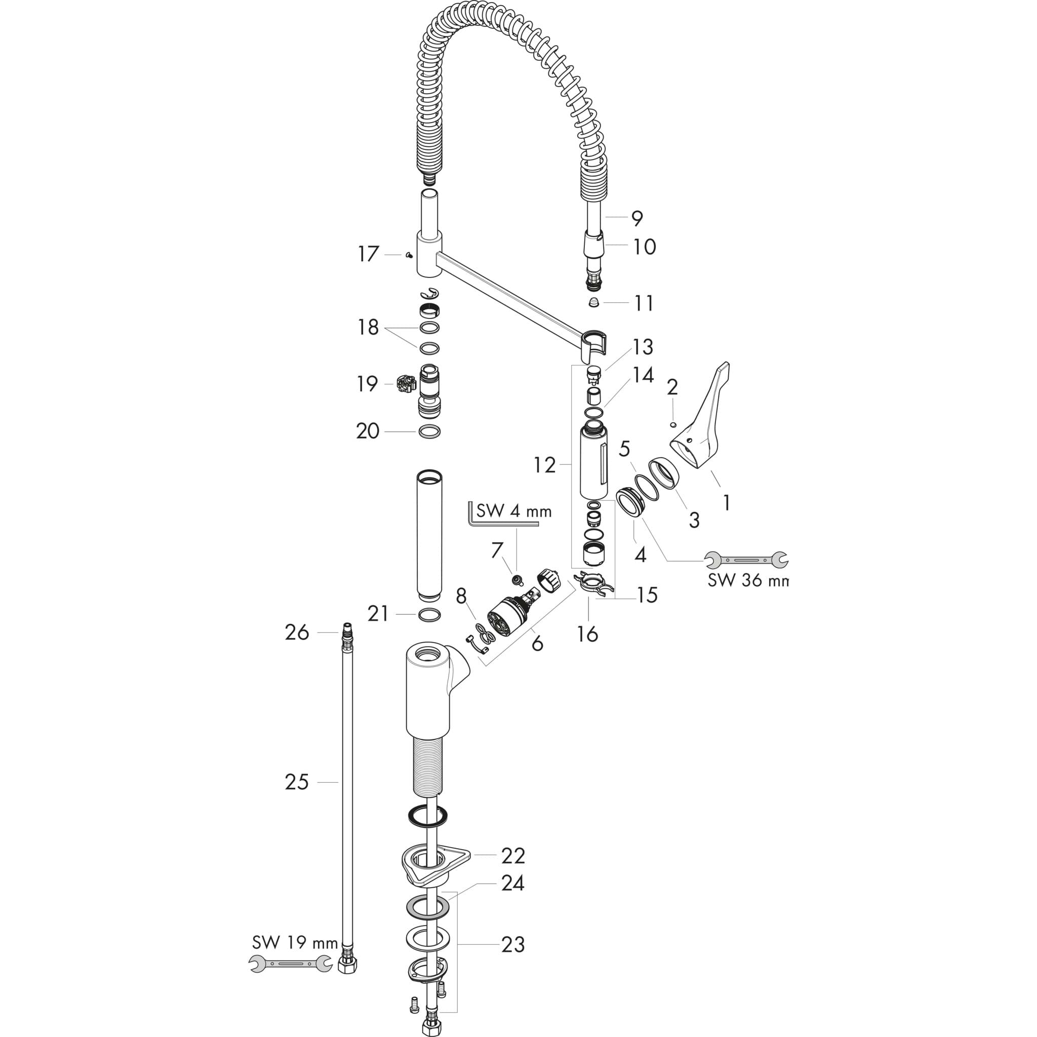 HANSGROHE Cento Einhebel-Küchenmischer XXL, Semi-Pro, 2jet #14806000
