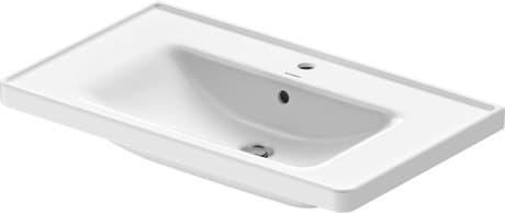 DURAVIT Waschtisch 236780 Design by Bertrand Lejoly #23678000001 - p Farbe 00, Weiß Hochglanz, Rechteckig, Anzahl Waschplätze: 1 Mitte, Anzahl Hahnlöcher pro Waschplatz: 1 Mitte, Rückwand glasiert: Nein 800 x 480 mm