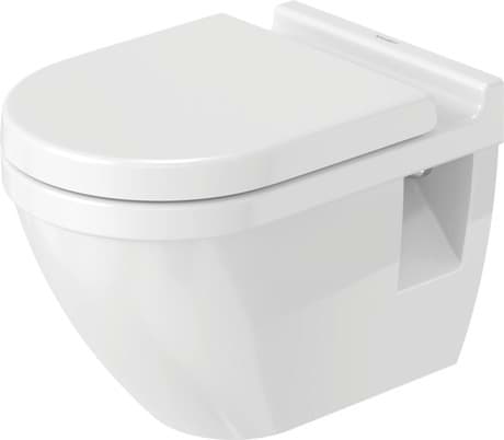 DURAVIT Wand WC 251909 Design by Philippe Starck #2519090000 - © Farbe 00, Weiß Hochglanz, Spülwassermenge: 4,5/3 l, Abgang waagerecht, Unified Water Label (UWL) Klasse: 1 370 x 540 mm