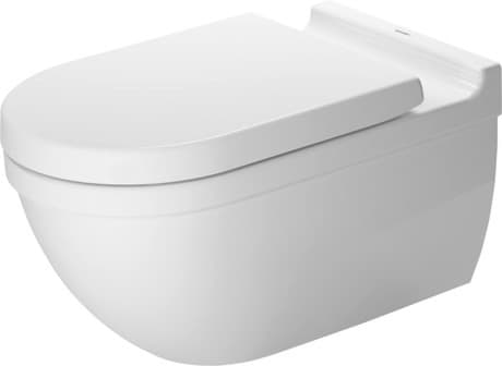 DURAVIT Wand WC 252209 Design by Philippe Starck #2522090000 - © Farbe 00, Weiß Hochglanz, Spülwassermenge: 4,5/3 l, Abgang waagerecht, Unified Water Label (UWL) Klasse: 1 370 x 620 mm