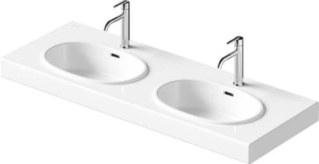 DURAVIT Doppelwaschtisch 241213 Design by Patricia Urquiola #241213AA00 - Farbe AA, Weiß Hochglanz 1300 x 480 mm