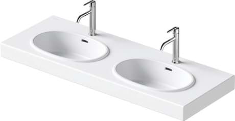 DURAVIT Doppelwaschtisch 241213 Design by Patricia Urquiola #241213AC00 - Farbe AA, Weiß Hochglanz 1300 x 480 mm
