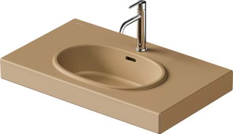 DURAVIT Waschtisch 241280 Design by Patricia Urquiola #241280AM00 - p Farbe AA, Weiß Hochglanz, Anzahl Hahnlöcher pro Waschplatz: 1 Mitte 800 x 480 mm