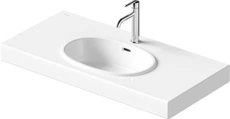 DURAVIT Waschtisch 241210 Design by Patricia Urquiola #241210AA00 - Farbe AA, Weiß Hochglanz, Rechteckig, Anzahl vorgestochene Hahnlöcher: 1 1000 x 480 mm