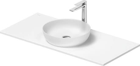 DURAVIT Aufsatzbecken mit Konsole 268014 Design by Philippe Starck #2680143200 - Farbe 32, Set Artikel: Konsole, Aufsatzbecken, Rund, Anzahl Waschplätze: 1Mitte Ø 400 mm