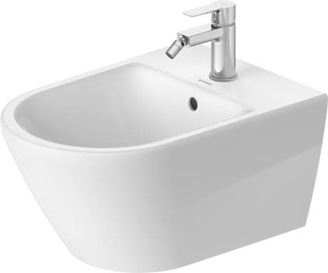 DURAVIT Wand Bidet 272715 Design by sieger design #27271500002 - Farbe 00, Weiß Hochglanz, Hahnlochbank: Ja, Anzahl Hahnlöcher pro Waschplatz: 1, Überlauf: Ja, Inkl. Befestigungsmaterial 360 x 540 mm