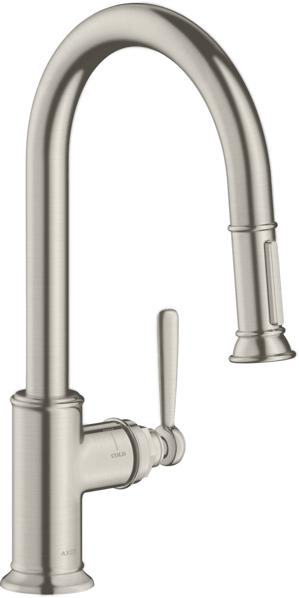 HANSGROHE AXOR Montreux Einhebel-Küchenmischer 180 mit Ausziehbrause #16581800 - Edelstahl Finish