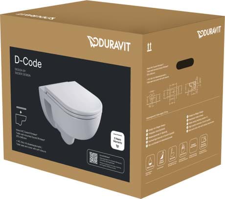 DURAVIT WC-Set wandhängend 451309 Design by sieger design #45130900B2 - © Farbe 00, Set Artikel: Wand WC, WC-Sitz, Artikel Nr.: 2513090000, 0028190000, Weiß Hochglanz, Tiefspüler, Rimless, Spülrand: spülrandlos, Abgang waagerecht, Sitzgarnitur abnehmbar, Absenkautomatik, Spülform: Tiefspüler, Spülprinzip: Verdrängung, Abgang waagerecht, Absenkautomatik, Spülwassermenge: 4/2 l, Befestigung inklusive: Nein, Kartonabmessungen: 396x450x560 mm, Unified Water Label (UWL) Klasse: 1 370 x 540 mm