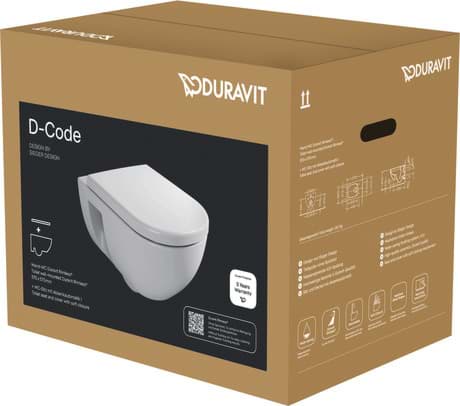 DURAVIT WC-Set wandhängend 451409 Design by sieger design #45140900A1 - © Farbe 00, Kartonabmessungen: 400x460x595 mm 370 x 570 mm