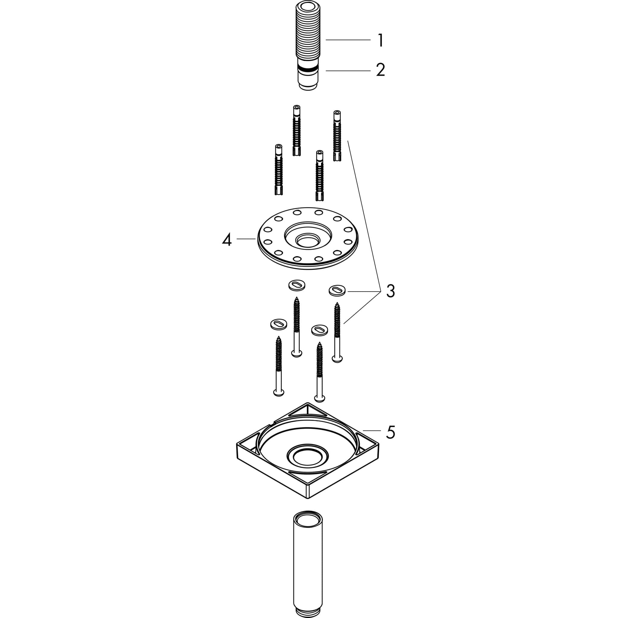 HANSGROHE AXOR ShowerSolutions Deckenanschluss 100 mm eckig #26437000 - Chrom