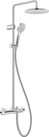 DURAVIT Duschsystem TH5280008 Design by Duravit #TH5280008010 - Farbe 10, Chrom Hochglanz, Durchmesser Kopfbrause: 250 mm, Anschlussart: S-Anschlüsse, 1/2", Stichmaß: 150 mm ± 15 mm 303 x 480 mm